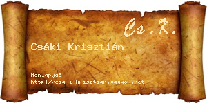 Csáki Krisztián névjegykártya